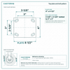 Top plate bolt pattern drawing, ["4\" x 4-1/2\""] plate, slotted bolt holes