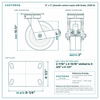 8 x 3 in phenolic swivel caster with brake reference drawing, side, front and top plate views with dimensions