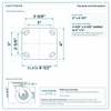 Top plate bolt pattern drawing, ["4\" x 4-1/2\""] plate, slotted bolt holes