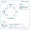 Top plate bolt pattern drawing, ["4\" x 4-1/2\""] plate, slotted bolt holes