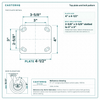 Top plate bolt pattern drawing, ["4\" x 4-1/2\""] plate, slotted bolt holes