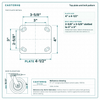 Top plate bolt pattern drawing, ["4\" x 4-1/2\""] plate, slotted bolt holes