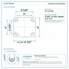 Top plate bolt pattern drawing, ["4\" x 4-1/2\""] plate, slotted bolt holes