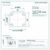 Top plate bolt pattern drawing, ["4\" x 4-1/2\""] plate, slotted bolt holes