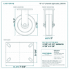 10 x 3 in phenolic rigid caster reference drawing, side, front and top plate views with dimensions