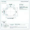 Top plate bolt pattern drawing, ["4\" x 4-1/2\""] plate, slotted bolt holes