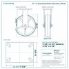 12 x 3 in green polyurethane rigid caster reference drawing, side, front and top plate views with dimensions
