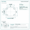 Top plate bolt pattern drawing, ["4\" x 4-1/2\""] plate, slotted bolt holes