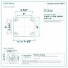 Top plate bolt pattern drawing, ["4\" x 4-1/2\""] plate, slotted bolt holes