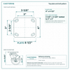 Top plate bolt pattern drawing, ["4\" x 4-1/2\""] plate, slotted bolt holes