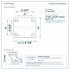 Top plate bolt pattern drawing, ["4\" x 4-1/2\""] plate, slotted bolt holes