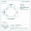 Top plate bolt pattern drawing, ["4\" x 4-1/2\""] plate, slotted bolt holes