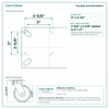 Top plate bolt pattern drawing, ["4\" x 4-1/2\""] plate, slotted bolt holes