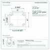 Top plate bolt pattern drawing, ["4\" x 4-1/2\""] plate, slotted bolt holes