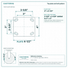 Top plate bolt pattern drawing, ["4\" x 4-1/2\""] plate, slotted bolt holes