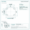 Top plate bolt pattern drawing, ["4\" x 4-1/2\""] plate, slotted bolt holes