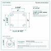 Top plate bolt pattern drawing, ["4\" x 4-1/2\""] plate, slotted bolt holes