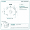Top plate bolt pattern drawing, ["4\" x 4-1/2\""] plate, slotted bolt holes