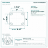 Top plate bolt pattern drawing, ["4\" x 4-1/2\""] plate, slotted bolt holes