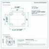 Top plate bolt pattern drawing, ["4\" x 4-1/2\""] plate, slotted bolt holes