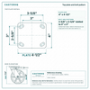 Top plate bolt pattern drawing, ["4\" x 4-1/2\""] plate, slotted bolt holes