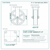 8 x 2 in steel rigid caster reference drawing, side, front and top plate views with dimensions