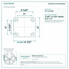 Top plate bolt pattern drawing, ["4\" x 4-1/2\""] plate, slotted bolt holes