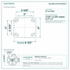 Top plate bolt pattern drawing, ["4\" x 4-1/2\""] plate, slotted bolt holes