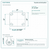 Top plate bolt pattern drawing, ["4\" x 4-1/2\""] plate