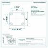 Top plate bolt pattern drawing, ["4\" x 4-1/2\""] plate, slotted bolt holes
