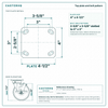 Top plate bolt pattern drawing, ["4\" x 4-1/2\""] plate, slotted bolt holes
