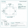 Top plate bolt pattern drawing, ["4\" x 4-1/2\""] plate, slotted bolt holes