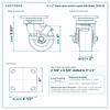 4 x 2 in black nylon swivel caster with brake reference drawing, side, front and top plate views with dimensions