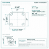 Top plate bolt pattern drawing, ["4\" x 4-1/2\""] plate, slotted bolt holes