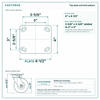Top plate bolt pattern drawing, ["4\" x 4-1/2\""] plate, slotted bolt holes