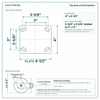 Top plate bolt pattern drawing, ["4\" x 4-1/2\""] plate, slotted bolt holes