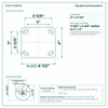 Top plate bolt pattern drawing, ["4\" x 4-1/2\""] plate, slotted bolt holes
