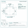 Top plate bolt pattern drawing, ["4\" x 4-1/2\""] plate, slotted bolt holes