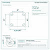 Top plate bolt pattern drawing, ["4\" x 4\""] plate