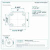 Top plate bolt pattern drawing, ["4\" x 4-1/2\""] plate, slotted bolt holes