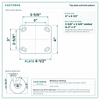 Top plate bolt pattern drawing, ["4\" x 4-1/2\""] plate, slotted bolt holes
