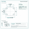 Top plate bolt pattern drawing, ["4\" x 4-1/2\""] plate, slotted bolt holes