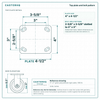 Top plate bolt pattern drawing, ["4\" x 4-1/2\""] plate, slotted bolt holes