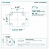 Top plate bolt pattern drawing, ["4\" x 4-1/2\""] plate, slotted bolt holes
