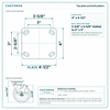 Top plate bolt pattern drawing, ["4\" x 4-1/2\""] plate, slotted bolt holes