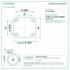 Top plate bolt pattern drawing, ["4\" x 4-1/2\""] plate, slotted bolt holes