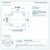 Top plate bolt pattern drawing, ["4\" x 4-1/2\""] plate, slotted bolt holes