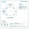 Top plate bolt pattern drawing, ["4\" x 4-1/2\""] plate, slotted bolt holes