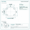 Top plate bolt pattern drawing, ["4\" x 4-1/2\""] plate, slotted bolt holes