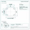 Top plate bolt pattern drawing, ["4\" x 4-1/2\""] plate, slotted bolt holes